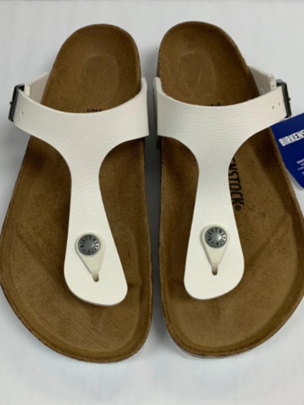 Birkenstock Gizeh White Birko-Flor Narrow Width Sandals